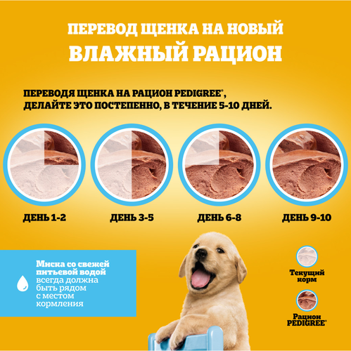 Корм консервированный для щенков PEDIGREE Паштет с телятиной, 80г, фотография