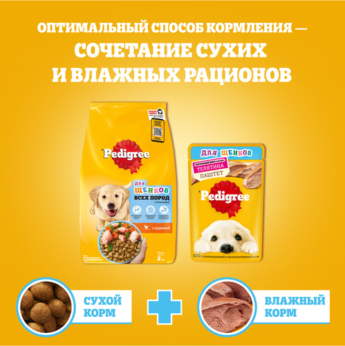 Корм консервированный для щенков PEDIGREE Паштет с телятиной, 80г, картинка