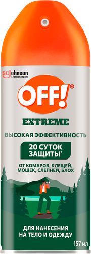 Аэрозоль от комаров OFF! Extreme, 157мл, детальное фото