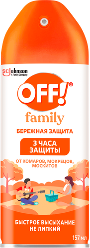 Аэрозоль от комаров OFF! Family, 157мл, вид