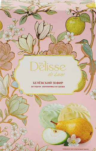 Зефир DELISSE DE LUXE Белевский Ассорти: антоновка, груша, 250г, детальное фото