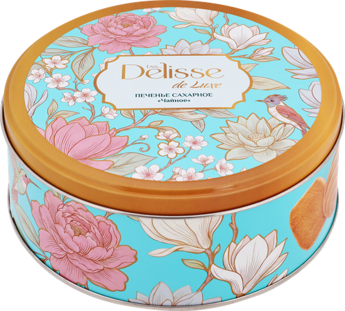 Печенье сахарное DELISSE DE LUXE Чайное, розовое, 150г, детальное фото