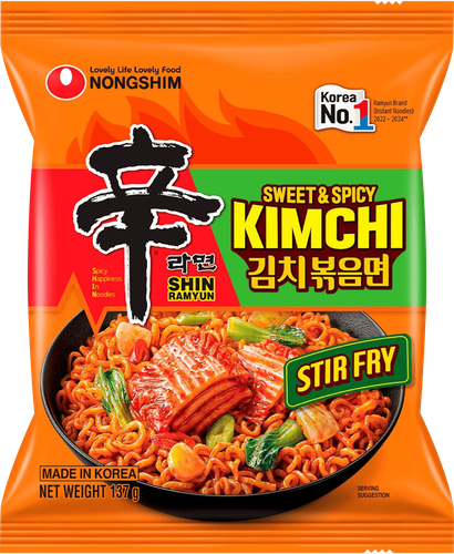 Лапша NONGSHIM Шин Рамен Кимчи Стир-фрай, 137г, картинка
