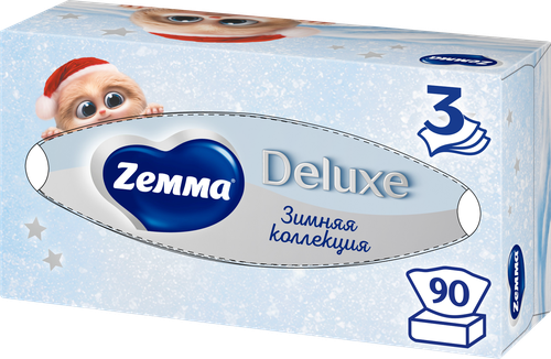Салфетки бумажные ZEMMA Deluxe Design 3 слоя, в ассортименте, 90шт, фото