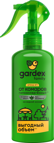 Спрей от летающих кровососущих насекомых GARDEX для защиты взрослых людей, 190мл, вид