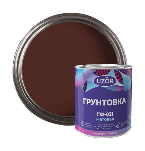 Грунтовка ГФ-021 УЗОР красно-коричн. 2,7кг, картинка