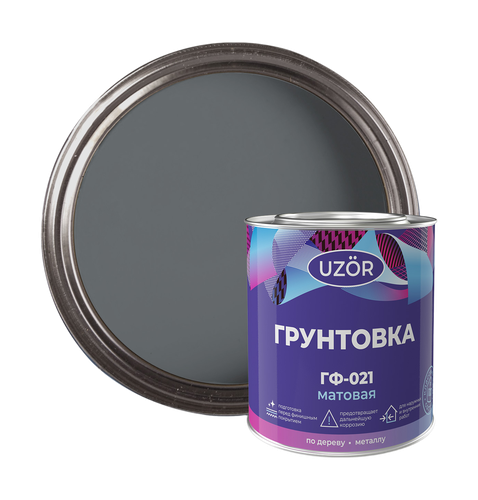Грунтовка ГФ-021 УЗОР серая 2,7кг, фотография