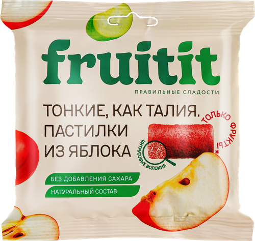 Пастилки фруктовые FRUIT It Яблоко, без сахара, 70г, детальное фото