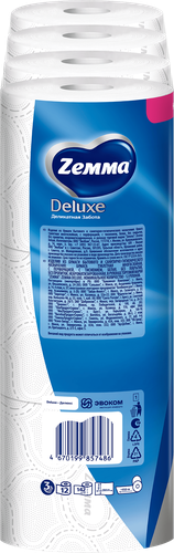 Бумага туалетная ZEMMA Deluxe Деликатная Забота 3 слоя, 12шт, фотография