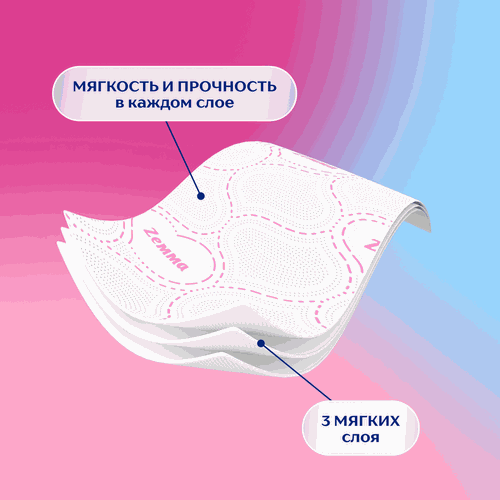 Бумага туалетная ZEMMA Deluxe Роскошная орхидея 3 слоя, 8шт, картинка
