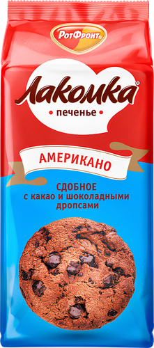 Печенье ЛАКОМКА Американо с какао и шоколадными дропсами, 160г, картинка