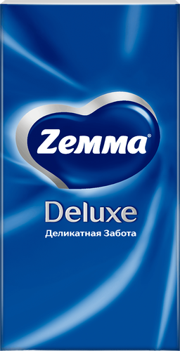 Платочки бумажные носовые ZEMMA Деликатная Забота 3 слоя, 100шт, фотография