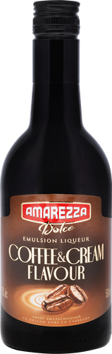 Ликер эмульсионный AMAREZZA DOLCE со вкусом кофе со сливками 15%, 0.5л, крупный план