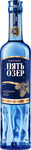 Водка ПЯТЬ ОЗЕР Сибирский кедр Особая 38%, 0.5л, фото
