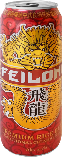 Пиво светлое FEILONG пастеризованное 4,3%, 0.43л, крупный план