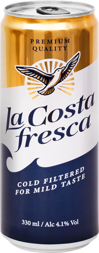 Пиво светлое LA COSTA FRESCA пастеризованное 4,1%, 0.33л, изображение