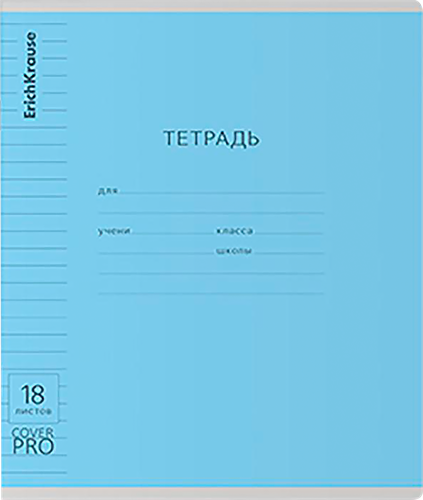 Тетрадь школьная ученическая ERICHKRAUSE Классика CoverPrо, на скобе, А5+, 18 листов, линейка, изображение