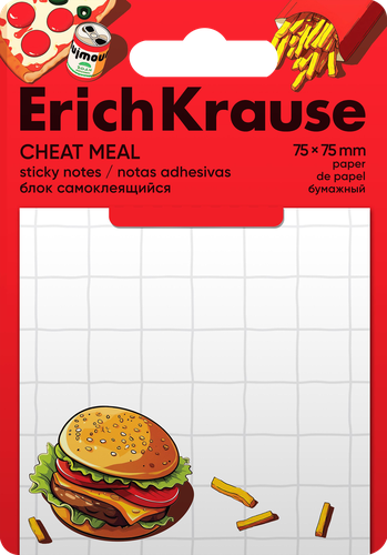 Бумага для заметок ERICHKRAUSE Культ еды, 7,5х7,5см, 50 листов, вид
