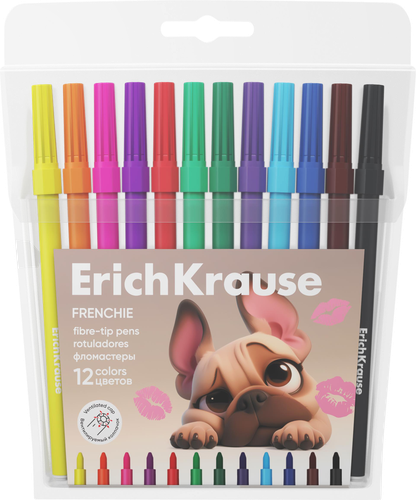 Фломастеры ERICHKRAUSE Френч, 12 цветов, 12шт, изображение