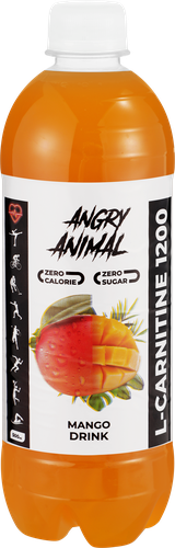 Напиток безалкогольный спортивный ANGRY ANIMAL L-carnitine, со вкусом манго, 500мл, фотография