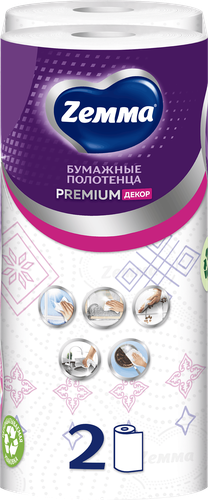 Полотенца бумажные ZEMMA Premium Decor, 2шт, фото