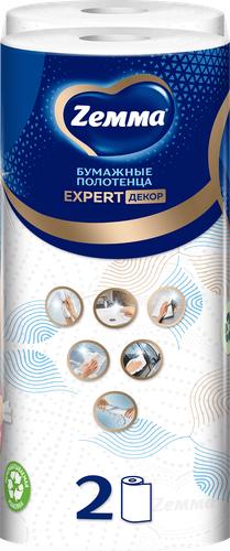 Полотенца бумажные ZEMMA Expert Decor, 2шт, изображение