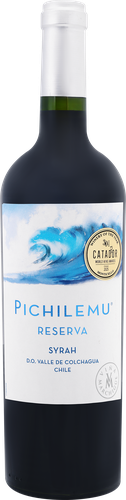 Вино PICHILEMU Syrah Riserva сортовое выдержанное красное сухое, 0.75л, крупный план