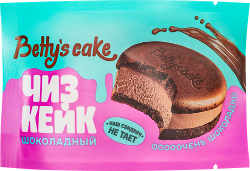 Чизкейк замороженный BETTY'S CAKE Сэндвич-чизкейк Сырный и шоколадный, 80г, фотография