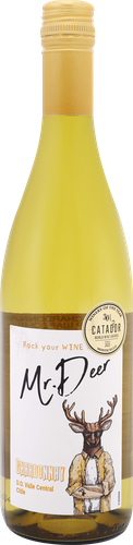 Вино MR. DEER Chardonnay сортовое белое сухое, 0.75л, крупный план
