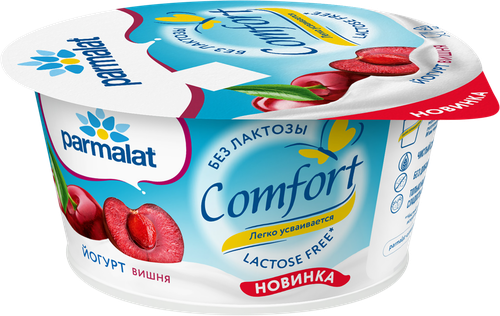 Йогурт PARMALAT Comfort Вишня безлактозный 2,9%, без змж, 130г, фото
