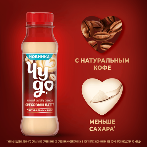 Коктейль молочный ЧУДО Орех, латте 2%, без змж, 270г, фотография