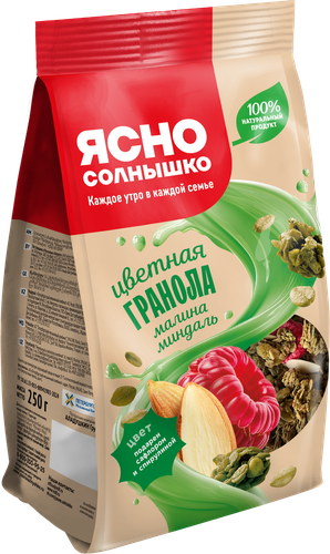 Гранола ЯСНО СОЛНЫШКО С малиной и миндалем, 250г, картинка