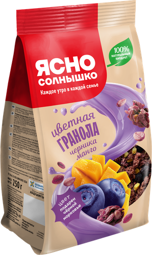 Гранола ЯСНО СОЛНЫШКО С манго и черникой, 250г, картинка