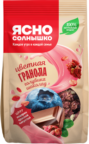 Гранола ЯСНО СОЛНЫШКО С голубикой и шоколадом, 250г, картинка