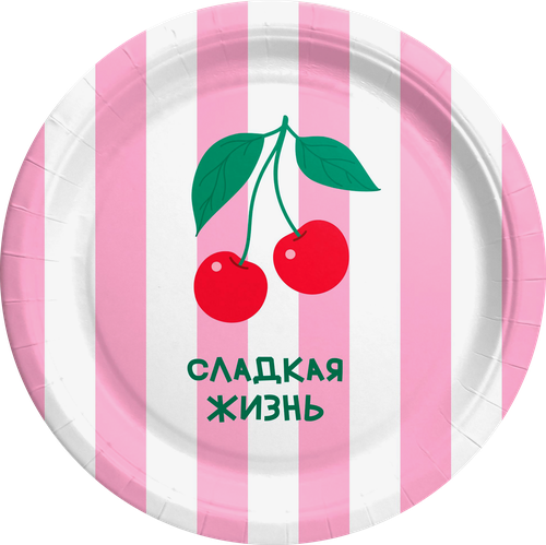 Тарелки бумажные CITY HOME TRADE Пикник Фрукты 18см, Арт. PLT18, 6шт, вид