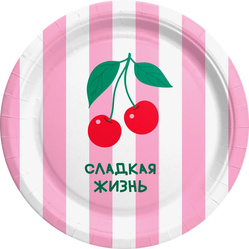 Тарелки бумажные CITY HOME TRADE Пикник Фрукты 23см, Арт. PLT23, 6шт, вид