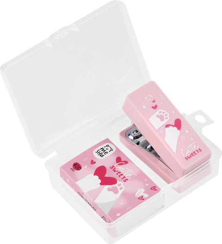 Мини-степлер MESHU Cute sweets, №24/6, скобы, картинка
