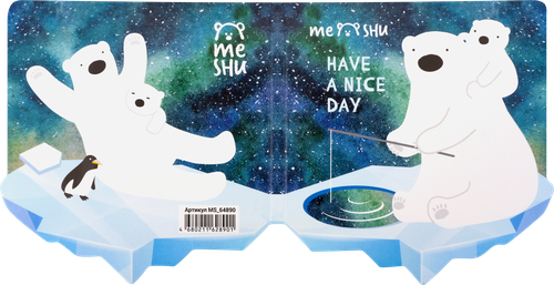 Набор MESHU Polar Bears, флажки-закладки и самоклеящиеся блоки, 20 листов, 5 цветов, фотография