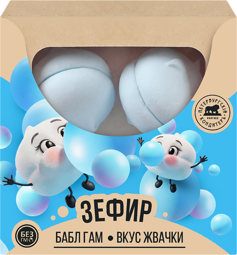 Зефир ПЕТЕРБУРГСКИЙ КОНДИТЕРЪ Бабл Гам, ароматизированный, 200г, крупный план