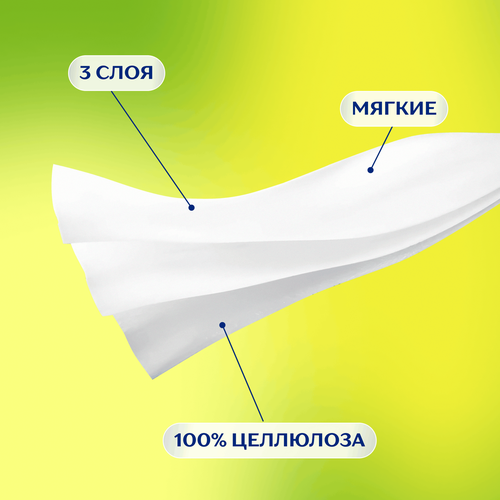 Платочки бумажные носовые ZEMMA Deluxe Нежная ромашка 3 слоя, 100шт, детальное фото