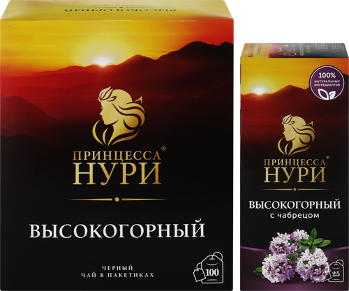 Чай черный ПРИНЦЕССА НУРИ Высокогорный с чабрецом, 100пак+25пак, картинка