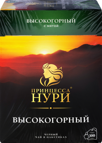 Чай черный ПРИНЦЕССА НУРИ Высокогорный с мятой, 100пак+25пак, картинка