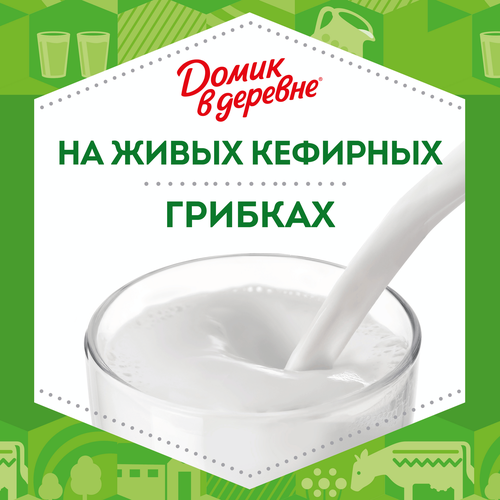 Кефир ДОМИК В ДЕРЕВНЕ 1%, без змж, 1000г, крупный план