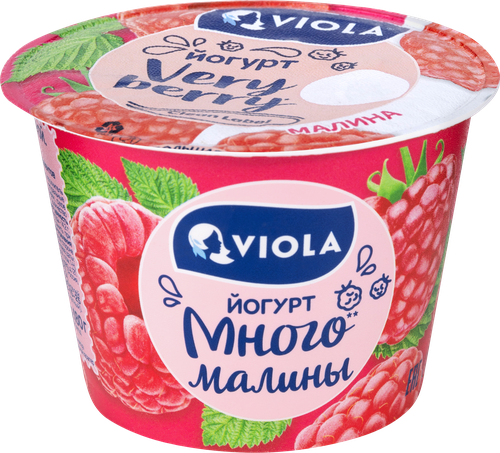 Йогурт VIOLA с малиной 2,6%, без змж, 180г, фотография