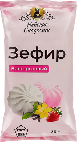 Зефир НЕВСКИЕ СЛАДОСТИ бело-розовый, 35г, изображение