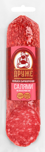 Колбаса сырокопченая ДРУЖЕ Салями мелкозернистая, 250г, фото