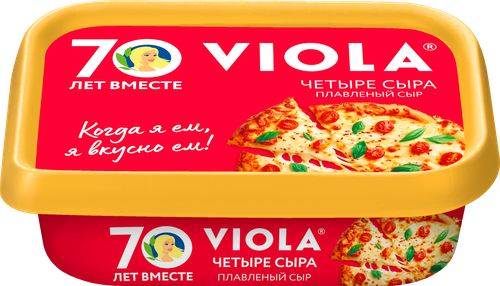 Сыр плавленый VIOLA Четыре сыра 35%, без змж, 190г, вид