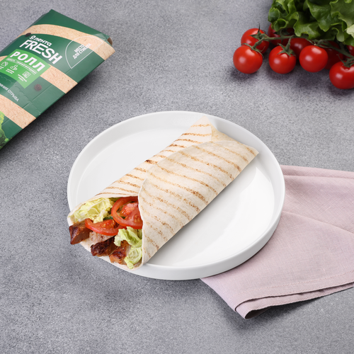 Ролл Шаверма с шашлыком из свинины ЛЕНТА FRESH, 200г, крупный план