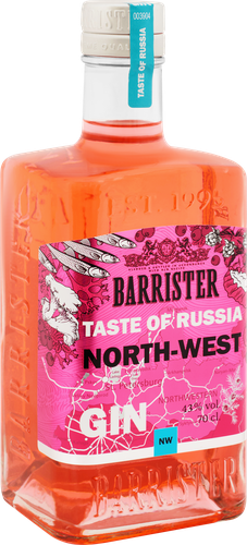 Джин BARRISTER Северо-Запад дистилированный 43%, 0.7л, детальное фото