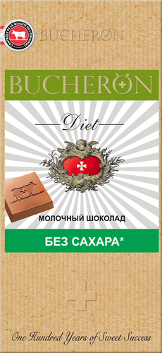 Шоколад молочный BUCHERON Diet, без сахара, 70г, изображение